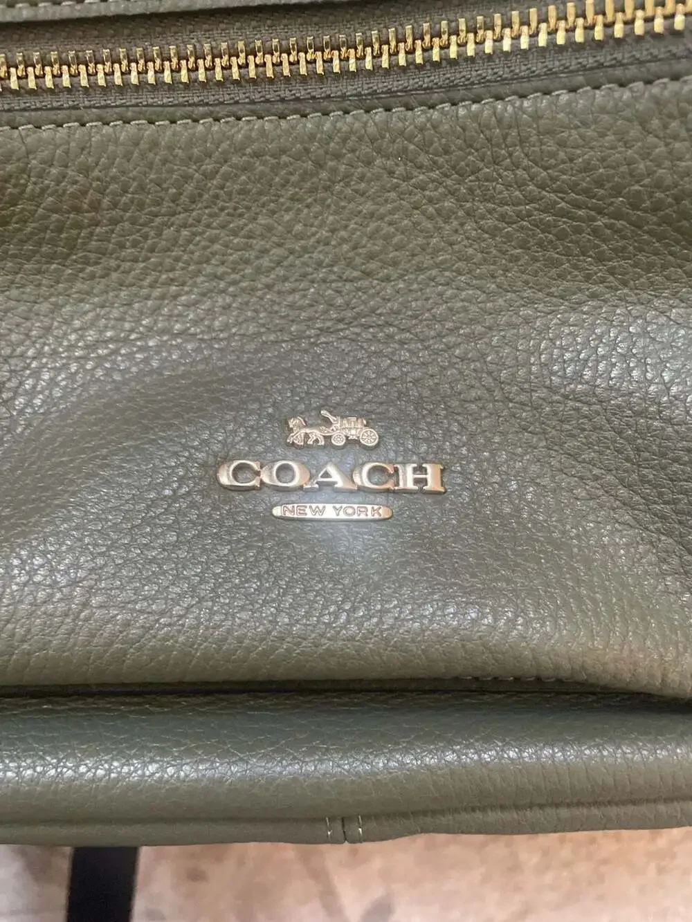 Coach Charlie Medium Backpack in Olive Green Pebbled Leather - Picture 2 of 7